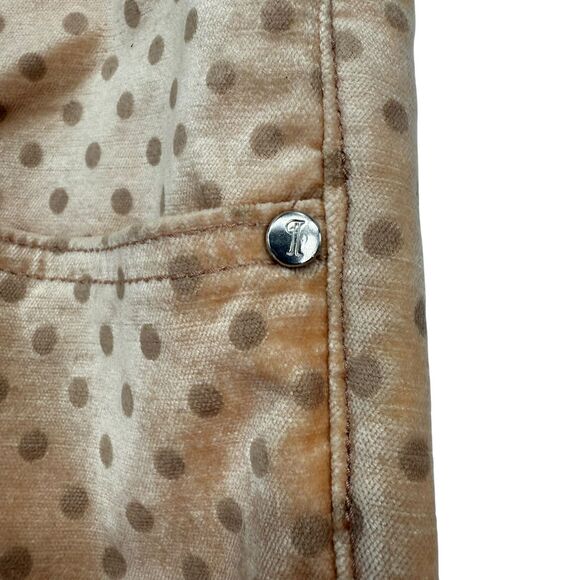 ANTHROPOLOGIE Pilcro Velvet Jeans 32P PETITE Skinny Peach Polka Dot High Rise - Picture 8 of 15